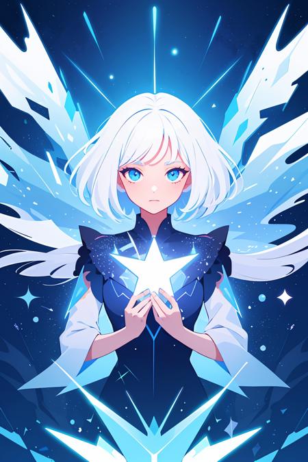 00135-927045505-flat vector art,vector illustration, hand drawn style,1girl,solo,white hair,star particles,sky,surreal,Holographic,glowy,sparkle.png